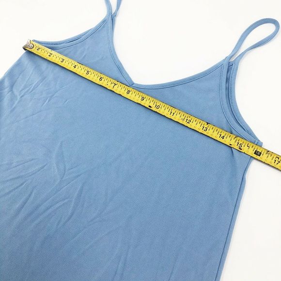 BP Women Top XS Blue Double V-Neck Tank Modal Blend Casual - Picture 4 of 6